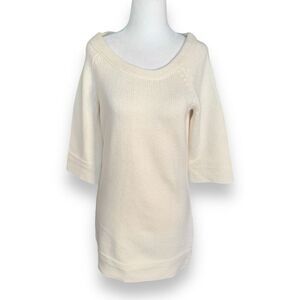 Strenesse Gabriele Strehle Sweater Oatmeal Cashmere Neutral Knit Pullover Tunic